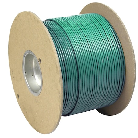 Pacer Group Primary Wire, Marine, 14 AWG, 1C C, Green, PVC, Stranded, 600V, 1000 ft. WUL14GN-1000